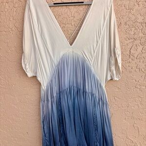 Free People Ombre Cream to Blue Mini Dress